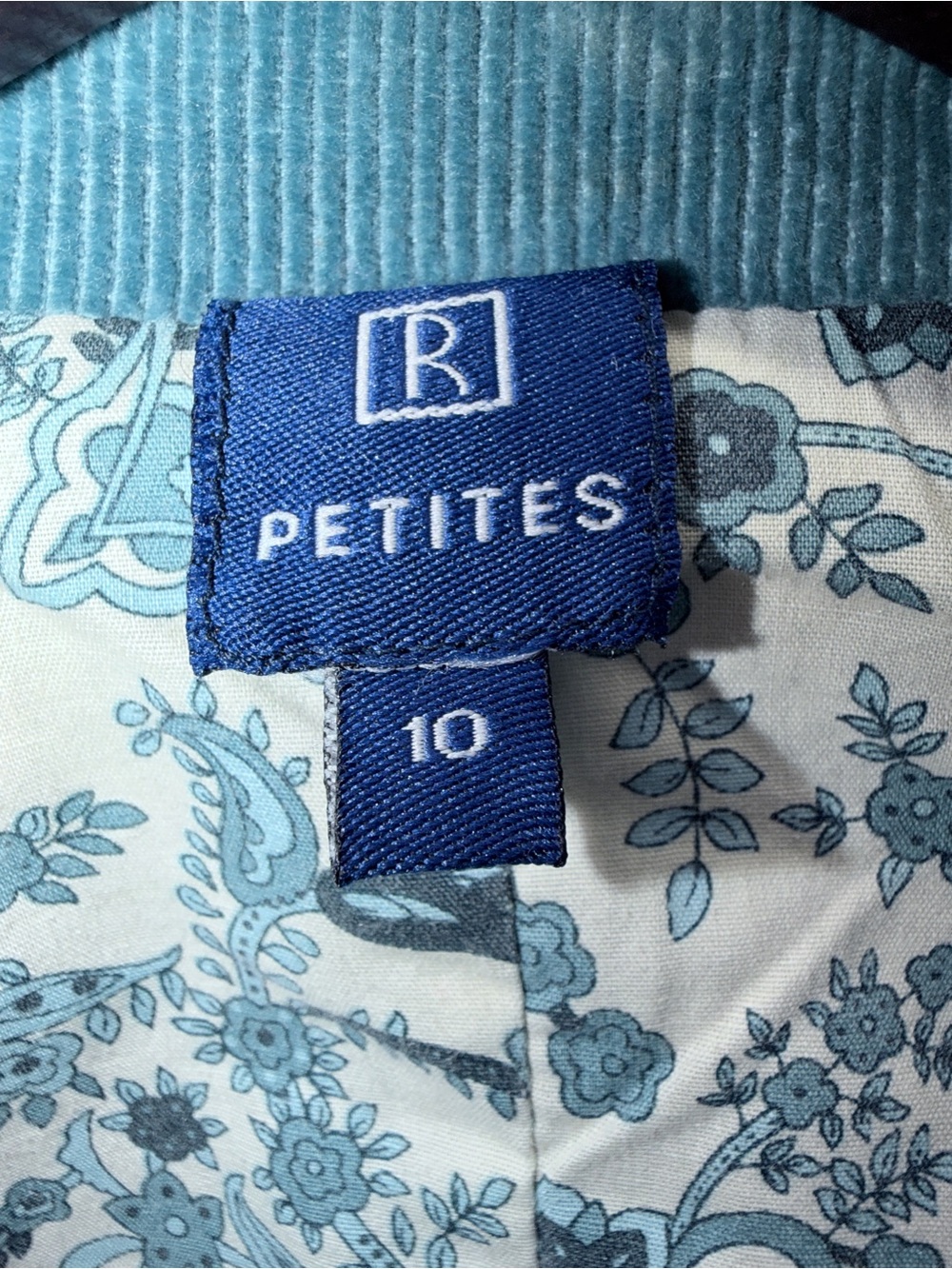 Blue Corduroy Blazer & Paisley Interior Lining Soft Summer Jacket w/ Pockets 🌎 - Picture 6 of 6